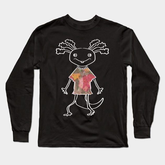 sweet funny axolotl Long Sleeve T-Shirt by neteor
